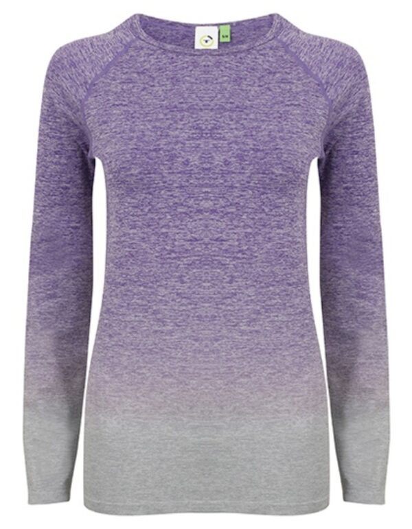 Ladies` Seamless Fade Out Long Sleeved Top