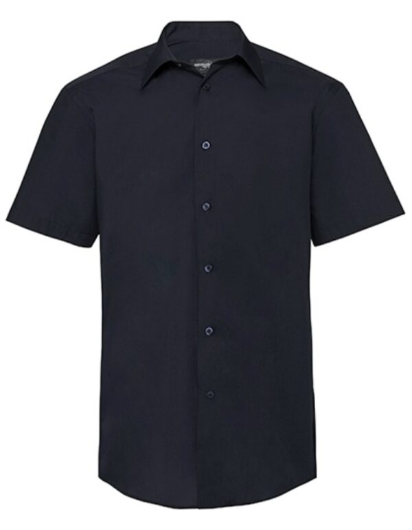 Men`s Short Sleeve Tailored Polycotton Poplin Shirt