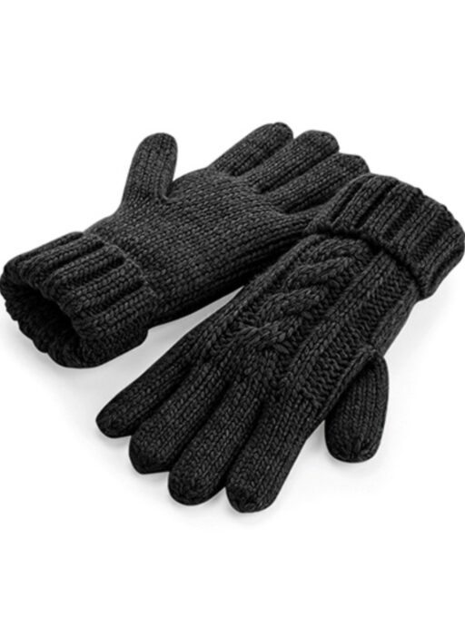 Cable Knit Melange Gloves